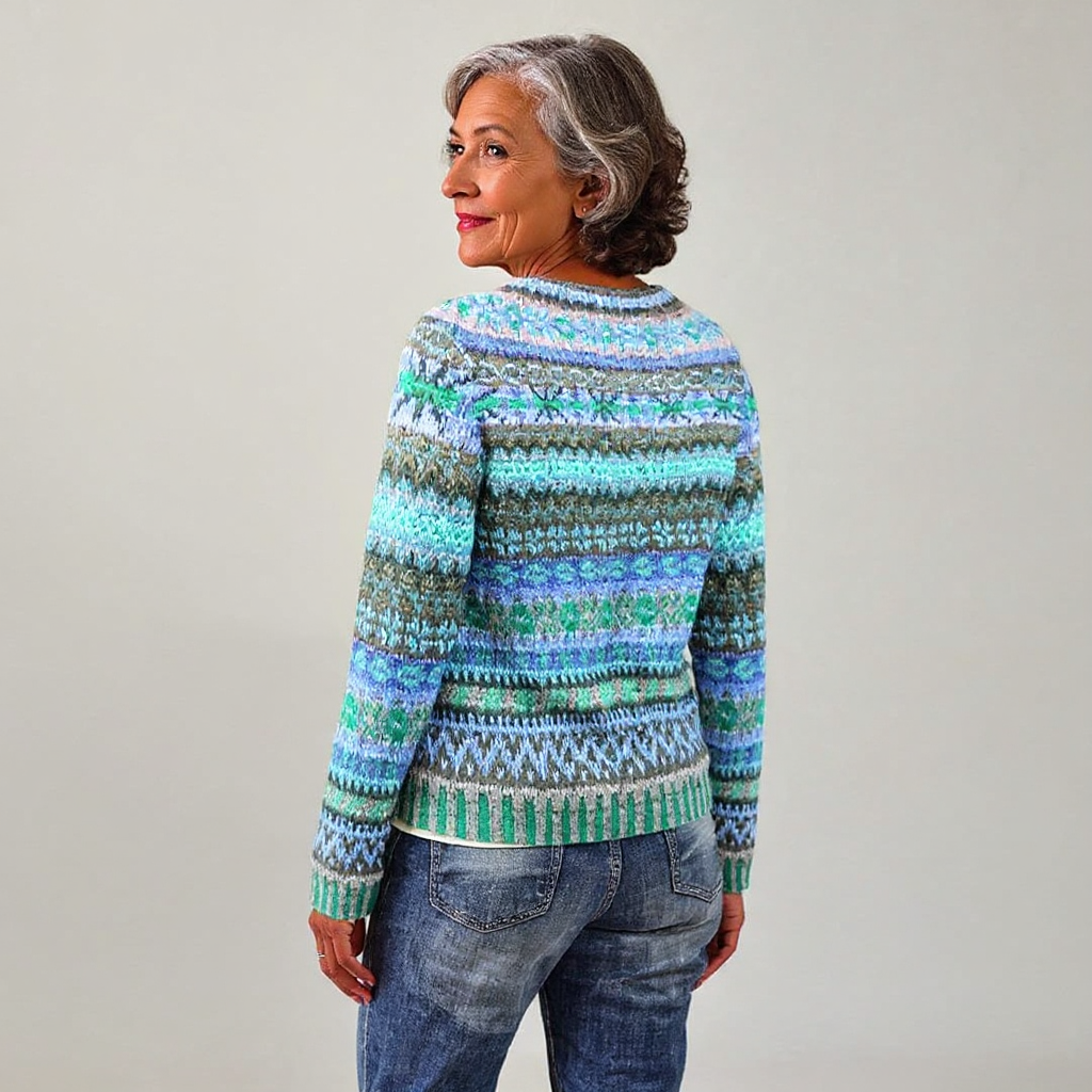 Women’s Cozy Patterned Knit Pullover Sweater