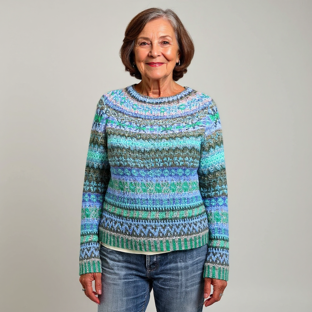 Women’s Cozy Patterned Knit Pullover Sweater