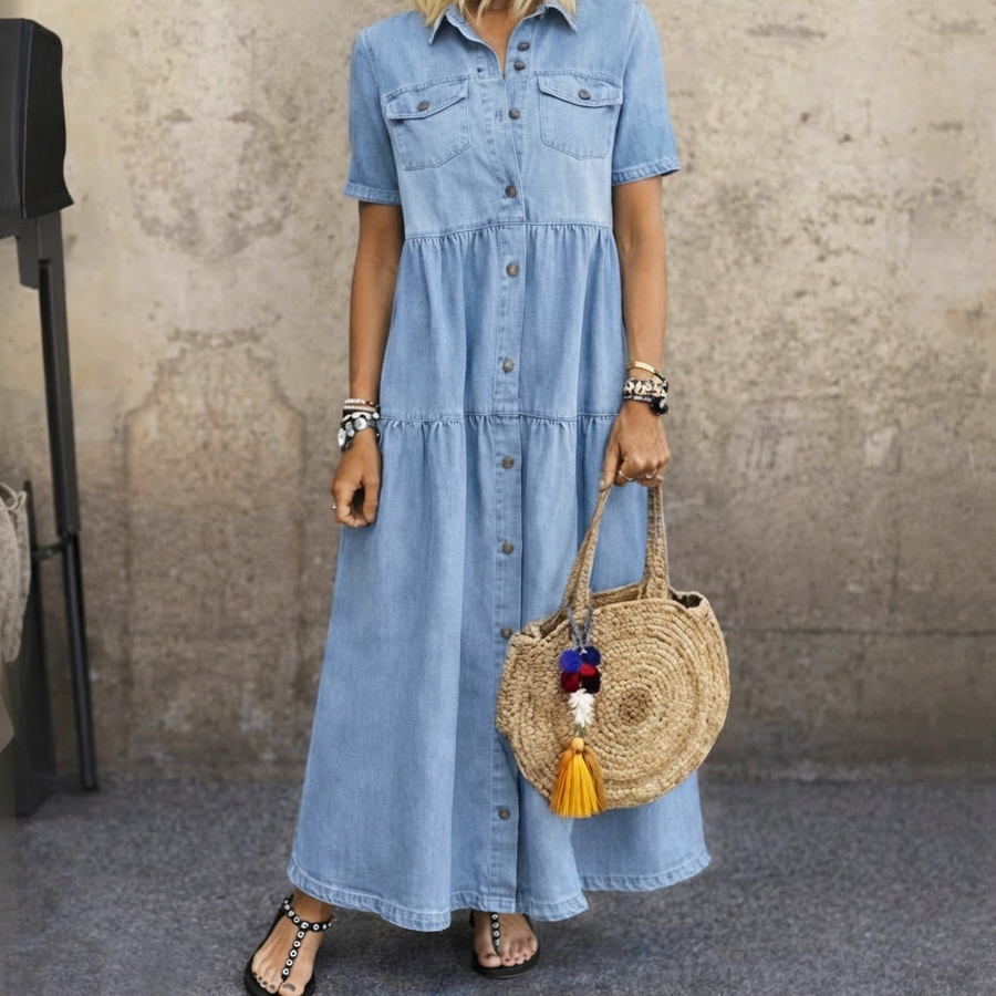 ELIZABETH | BUTTON-FRONT MIDI DRESS