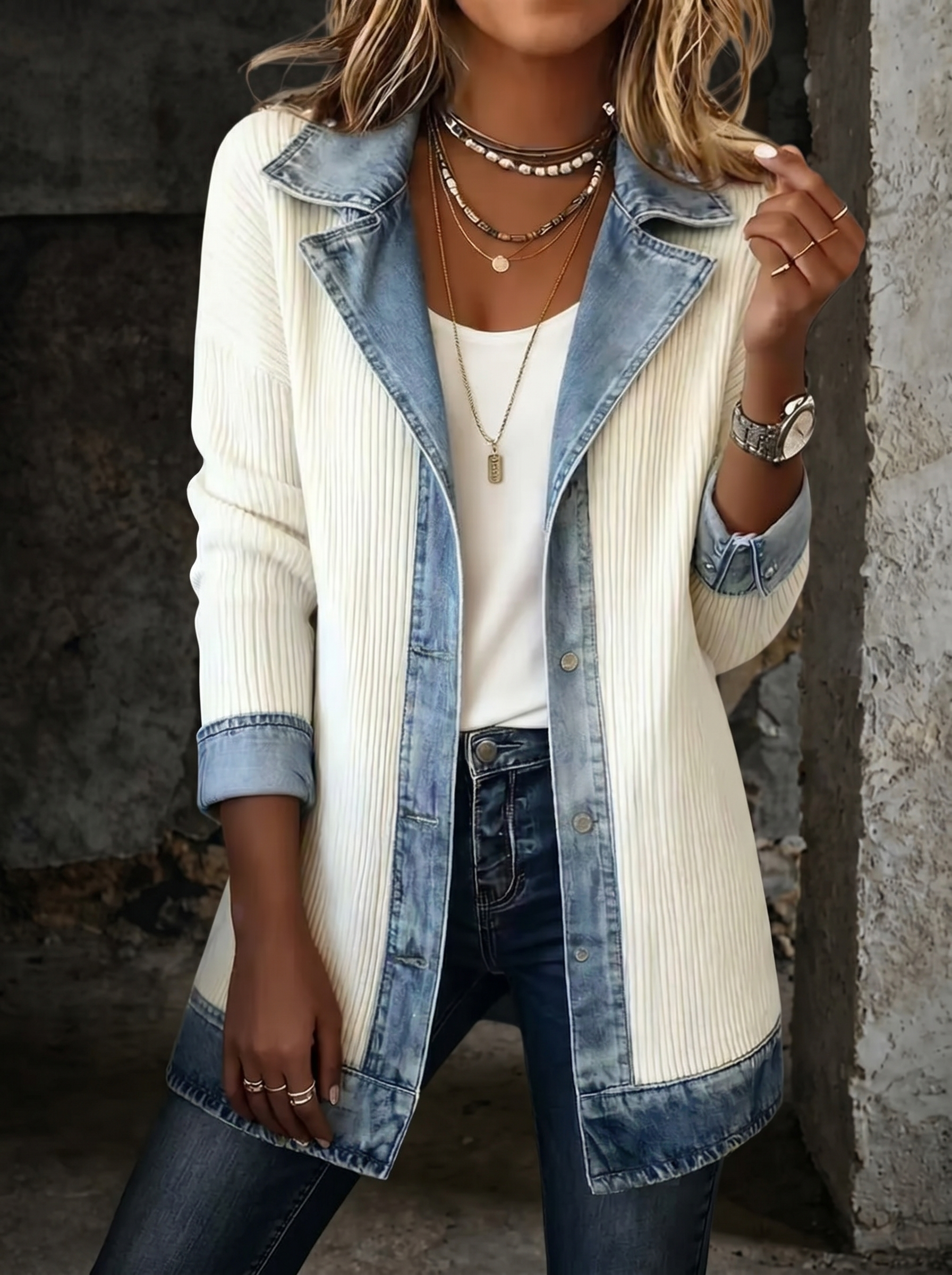 RENO | Denim Knit Jacket