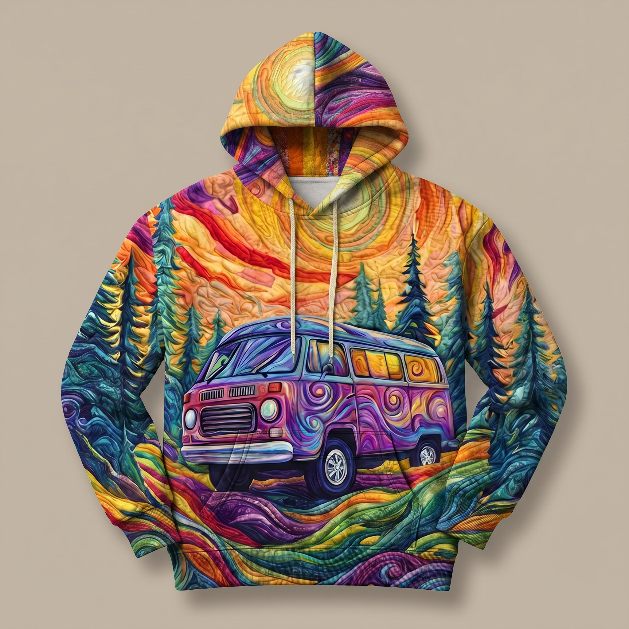 Vaneska | Sunburst Print Y2K Hoodie