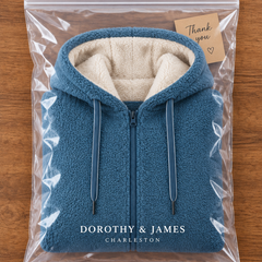 Phoebe fleece jacket in Dorothy and James Charleston branded packaging