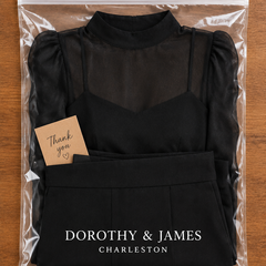 Dorothy and James Charleston packaging for the Thalia Three Piece Set