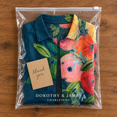 Persephone blouse in Dorothy and James Charleston branded packaging