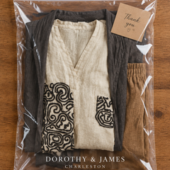 Dorothy & James Charleston packaging for Frida Embroidered Three-Piece Set