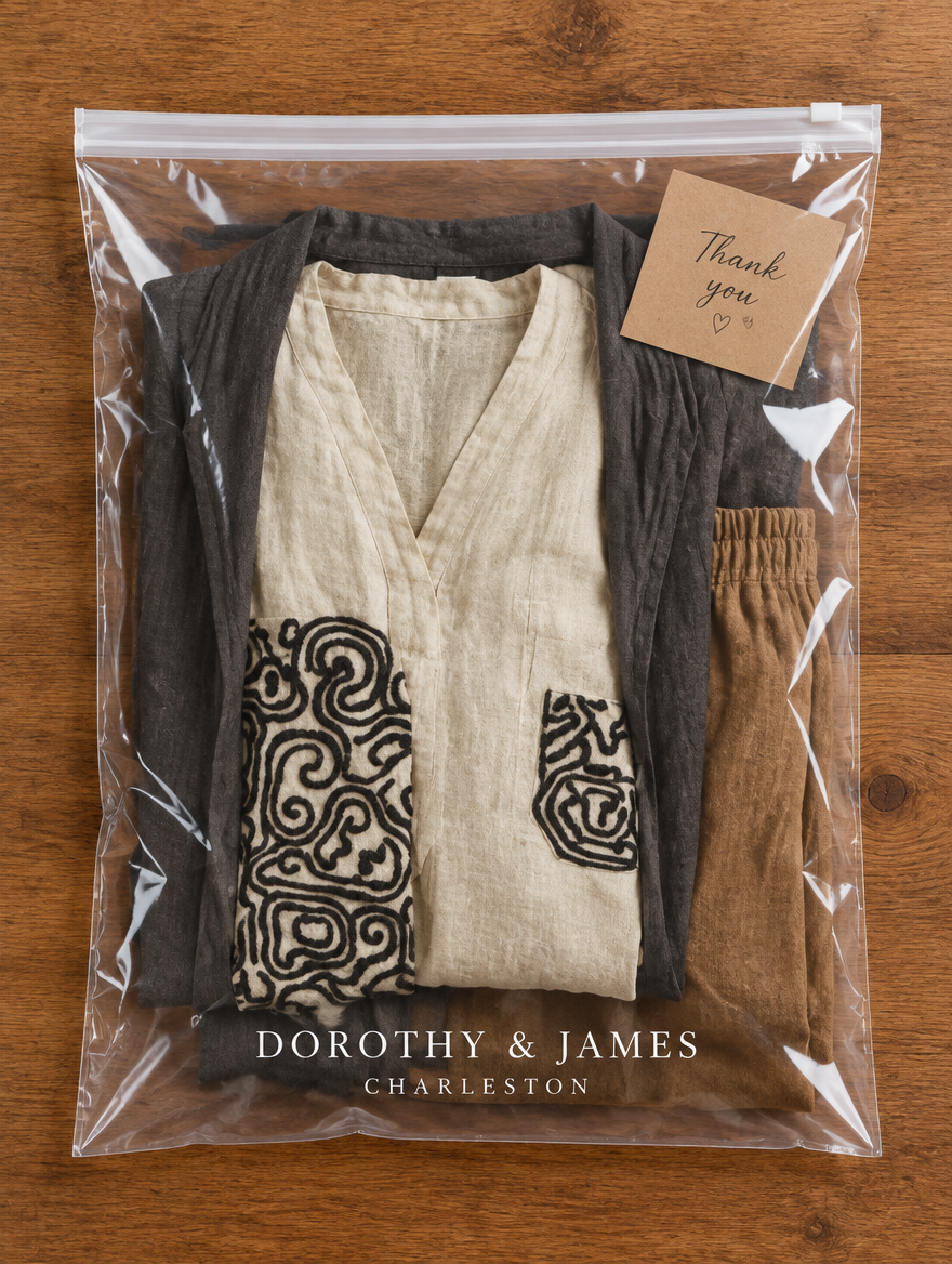 Dorothy & James Charleston packaging for Frida Embroidered Three-Piece Set