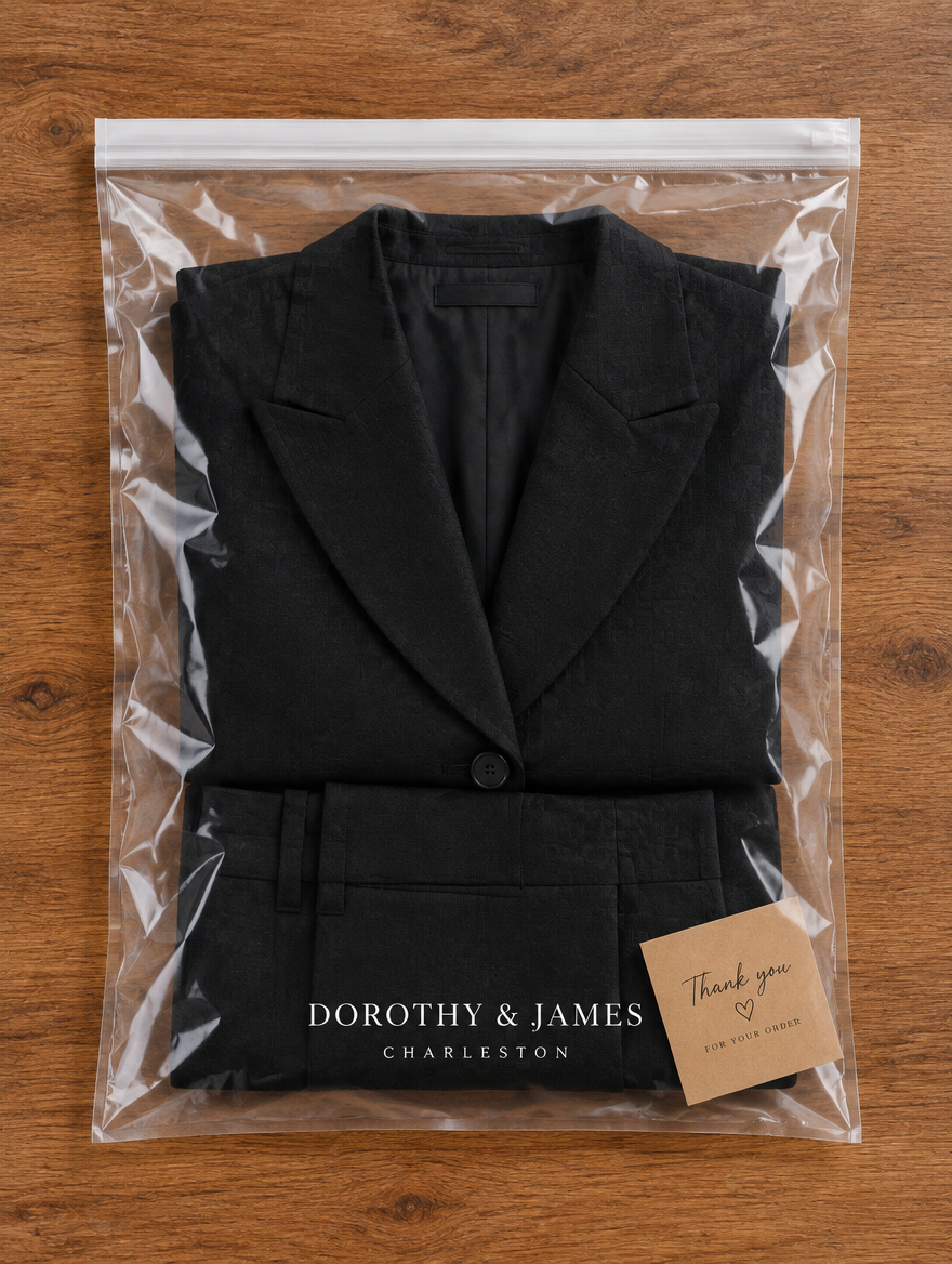 Dorothy & James Charleston packaging for Sophia Elegant Suit