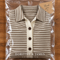 Dorothy & James Charleston packaging for Nola Striped Button Cardigan