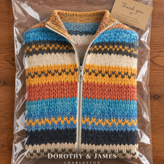 Dorothy & James Charleston packaging for Cheryl Multicolour Striped Zip Cardigan
