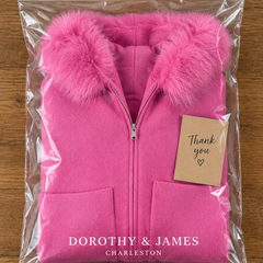 Annabelle jacket folded in Dorothy & James Charleston packaging