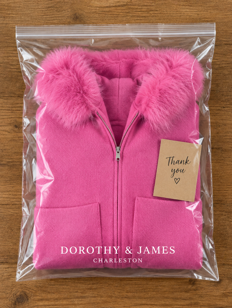 Annabelle jacket folded in Dorothy & James Charleston packaging