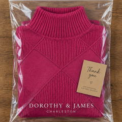 Lauren turtleneck sweater folded in Dorothy & James Charleston packaging