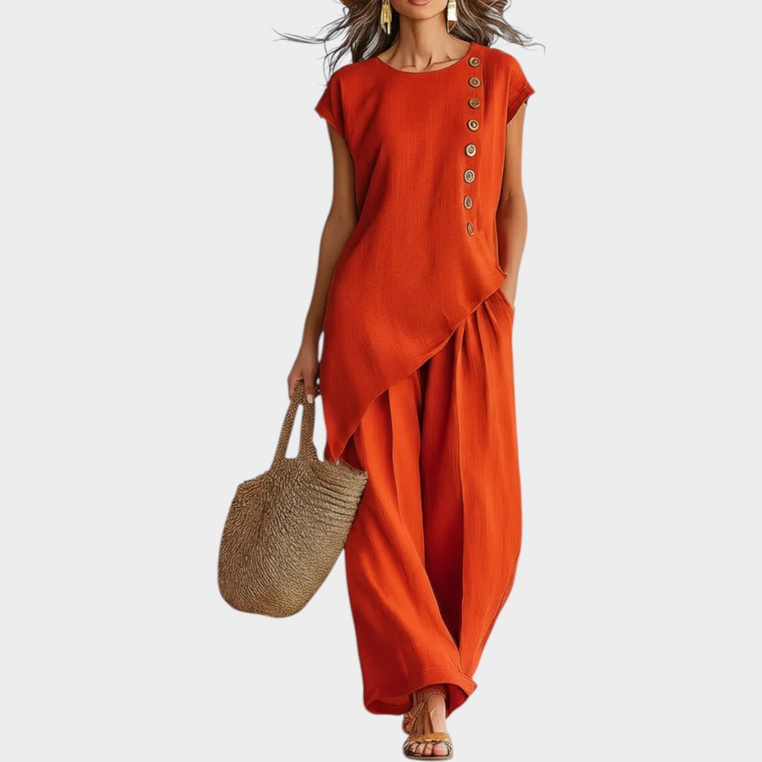 Tyvra™ Breezy Linen Side-Button Set