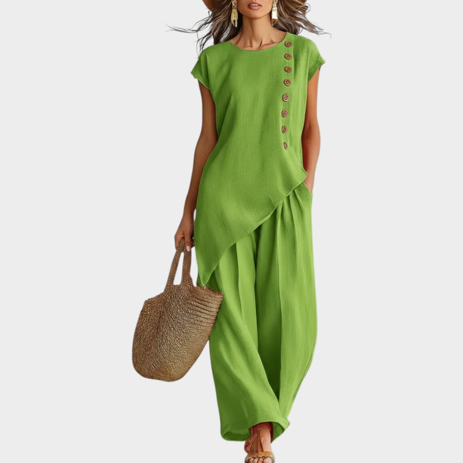 Tyvra™ Breezy Linen Side-Button Set