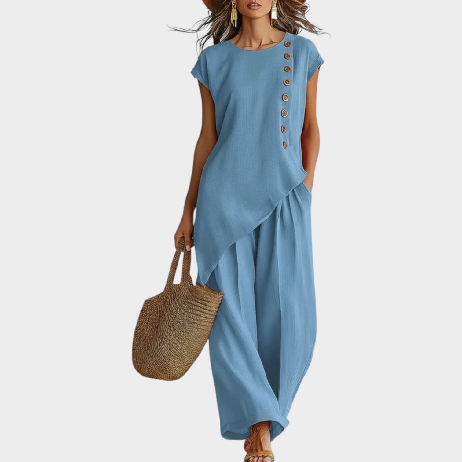 Tyvra™ Breezy Linen Side-Button Set