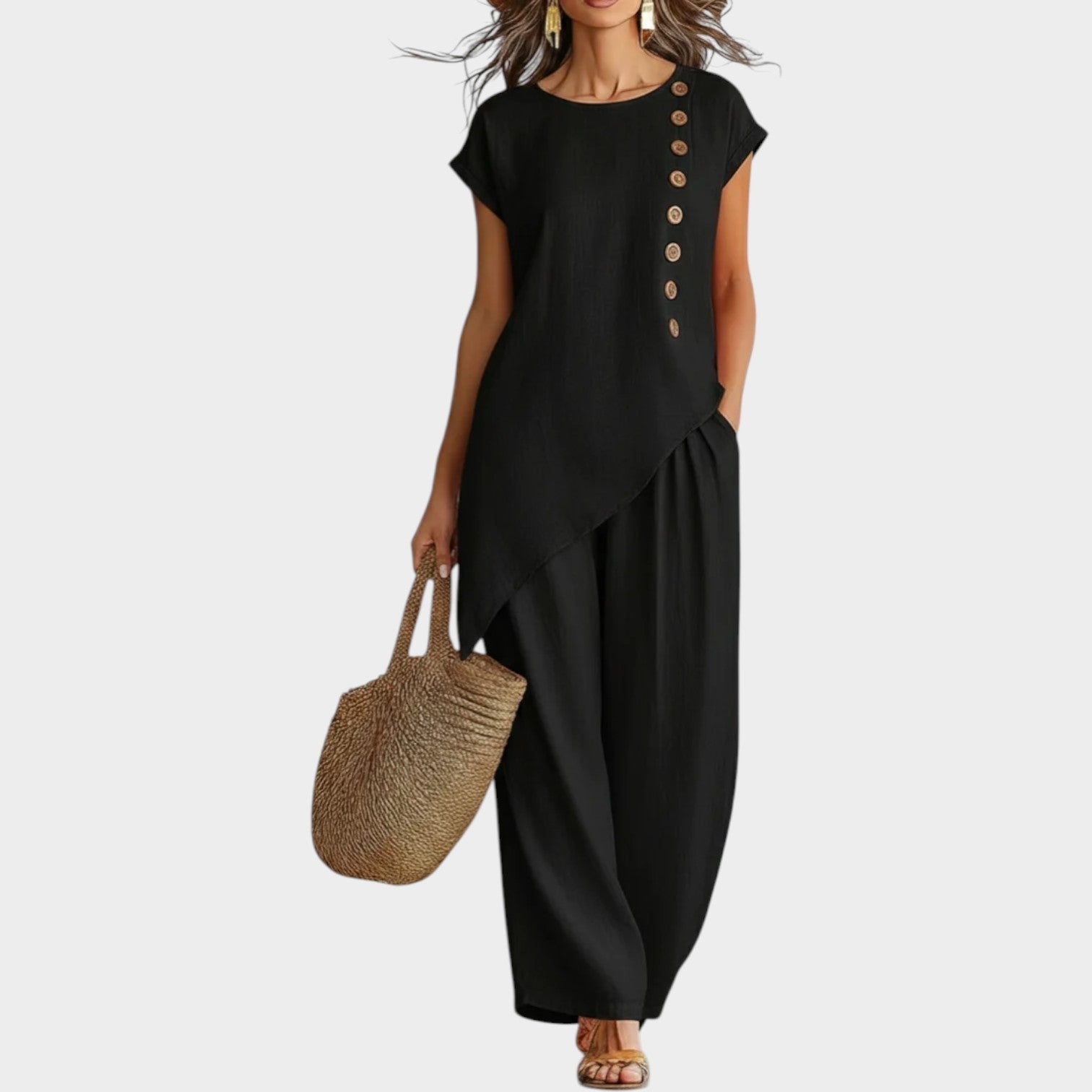 Tyvra™ Breezy Linen Side-Button Set