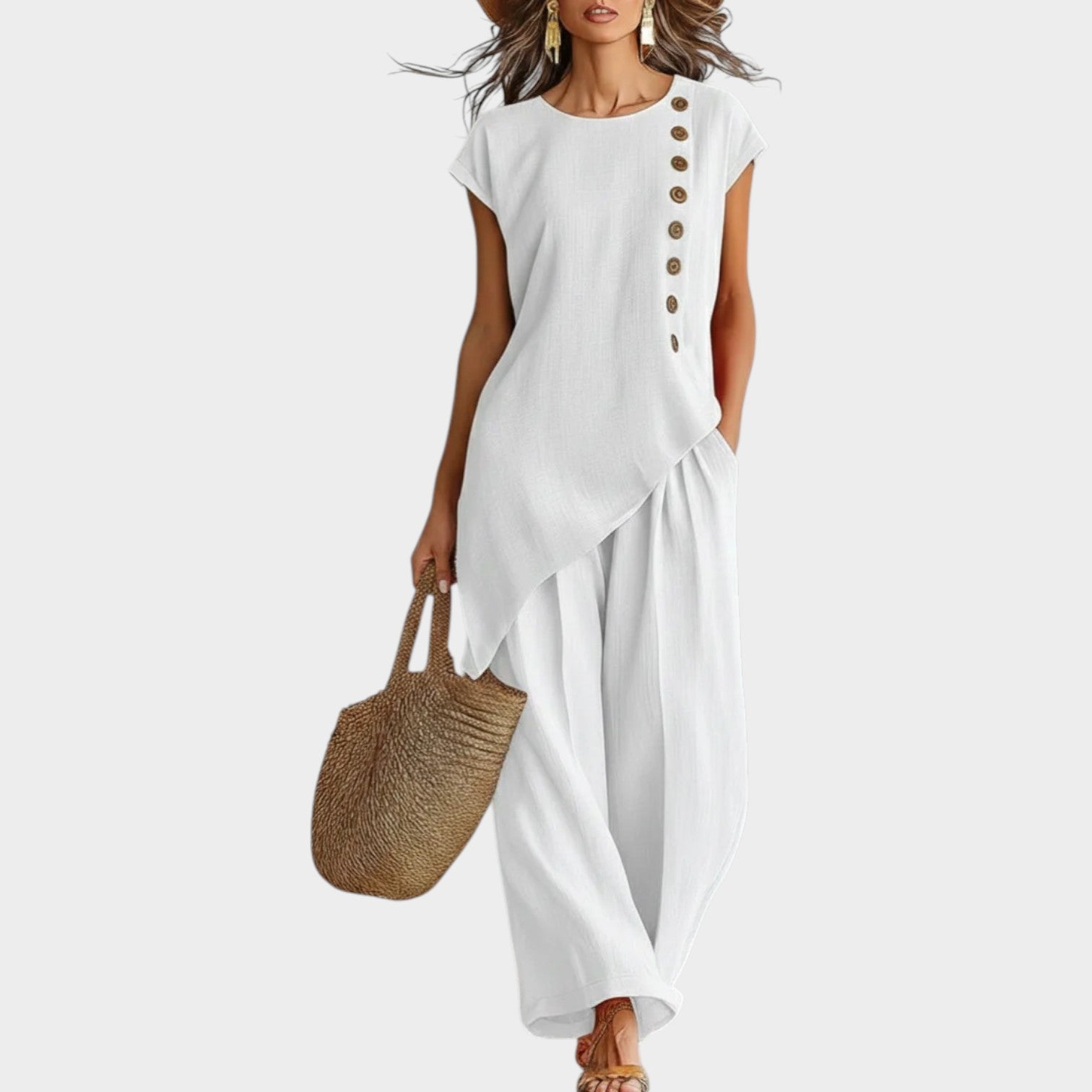 Tyvra™ Breezy Linen Side-Button Set