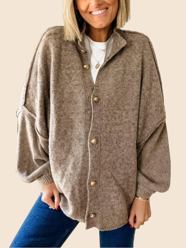 Patsy | Chunky Knit Button Front Cardigan