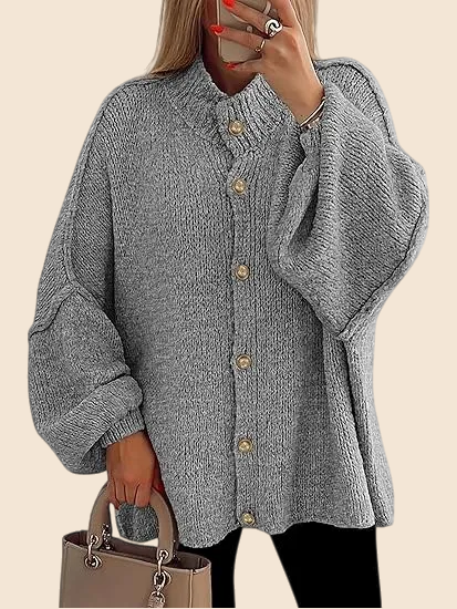 Patsy | Chunky Knit Button Front Cardigan