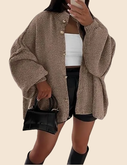 Patsy | Chunky Knit Button Front Cardigan