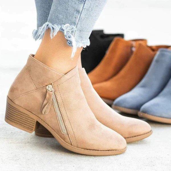 Sizily™ | Ankle Block Heel Side Zip