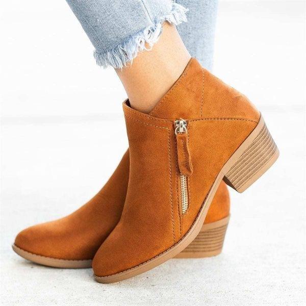 Sizily™ | Ankle Block Heel Side Zip