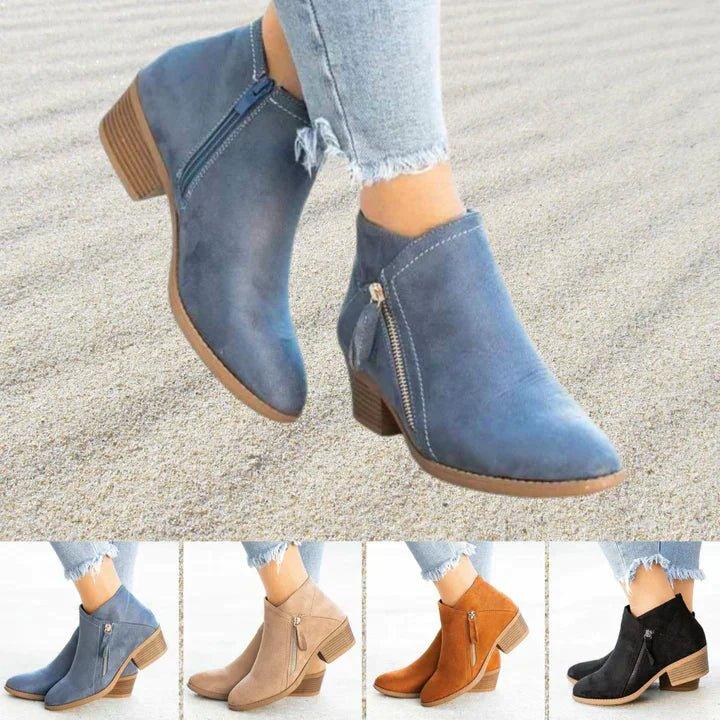 Sizily™ | Ankle Block Heel Side Zip