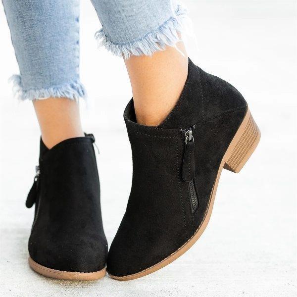 Sizily™ | Ankle Block Heel Side Zip