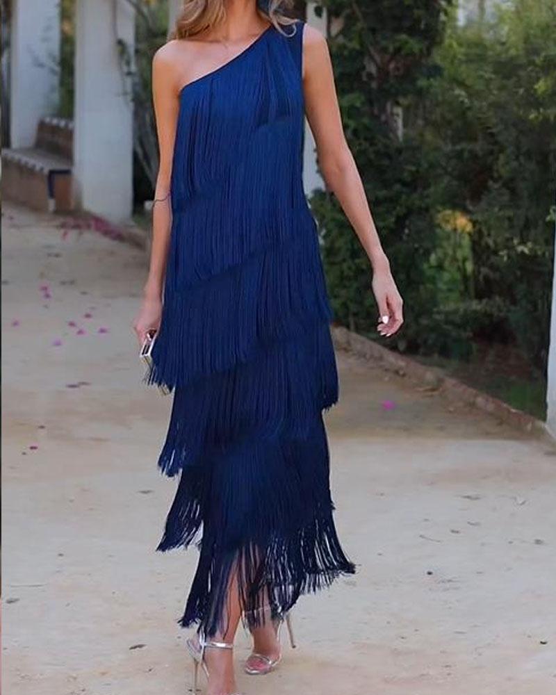 Noelle™ | Luxe Fringe Evening Dress