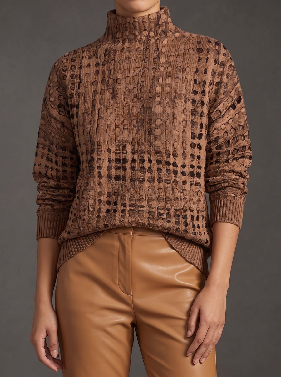 Marnie™ | Chestnut Lattice Turtleneck