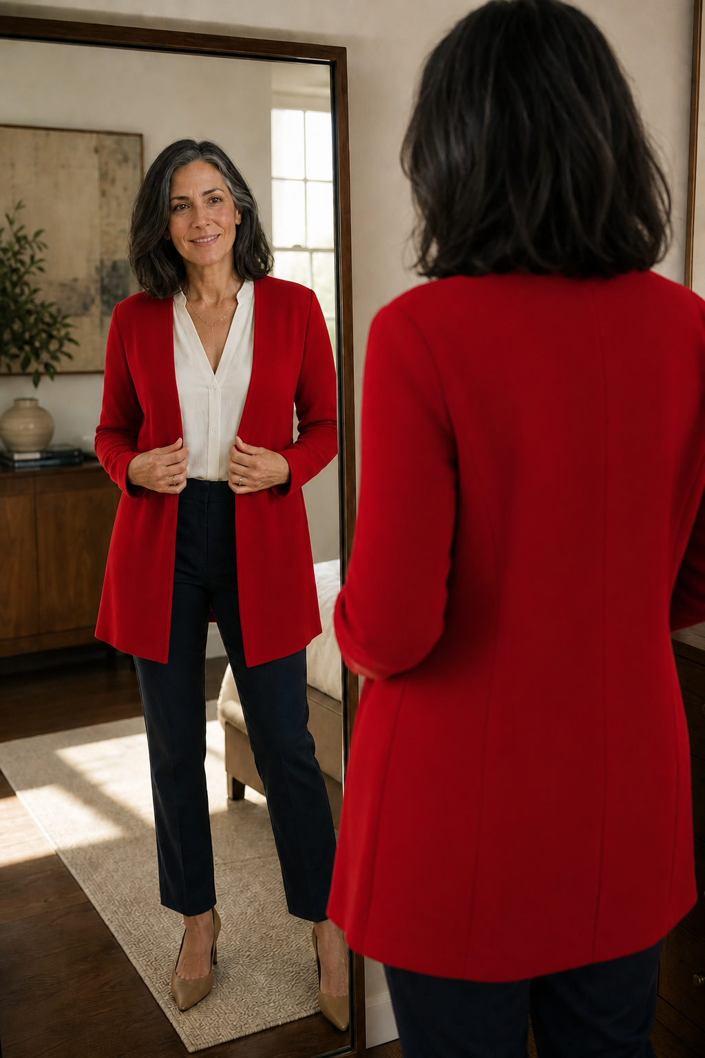 Linevalle | V-Neck Single-Button A-Line Blazer