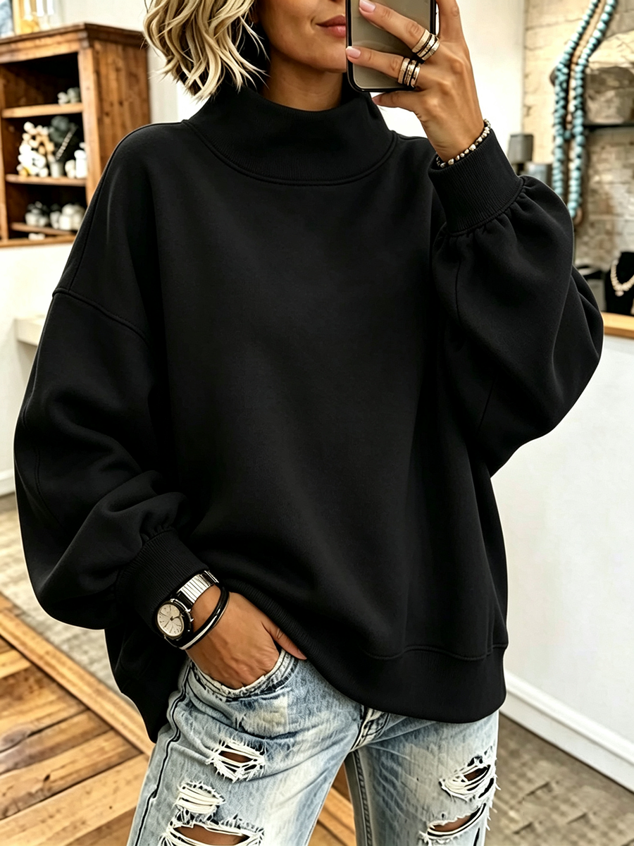Willa™ High-Neck Oversized Sweatshirt