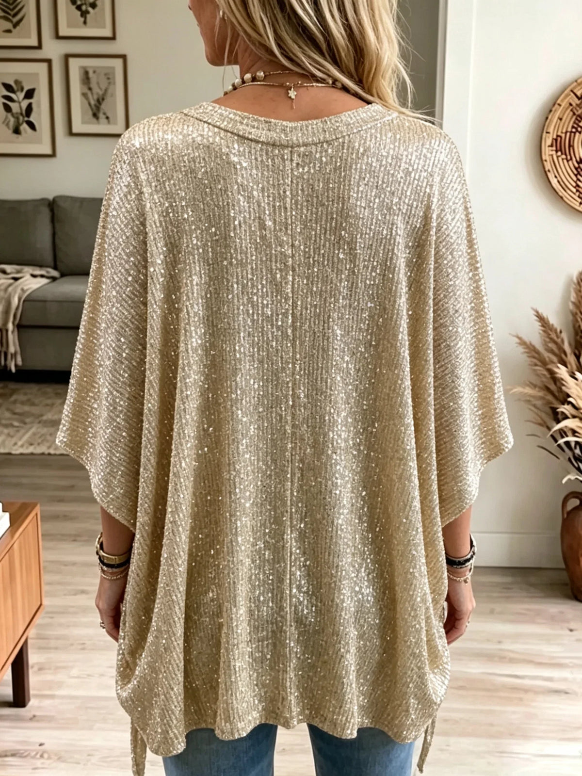 Kate | Sequin V-Neck Blouse