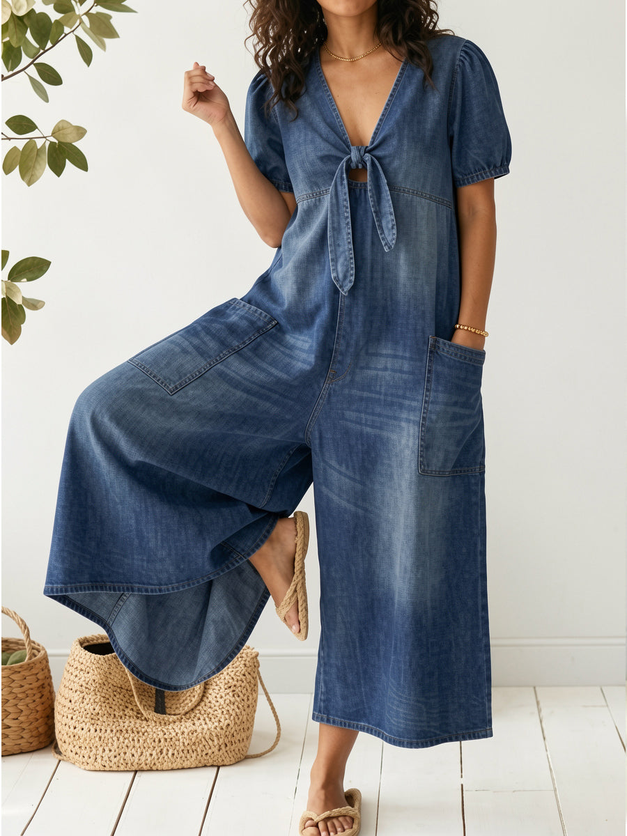 Harper™ | Denim Wide-Leg Jumpsuit
