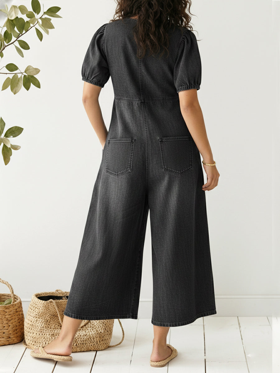 Harper™ | Denim Wide-Leg Jumpsuit