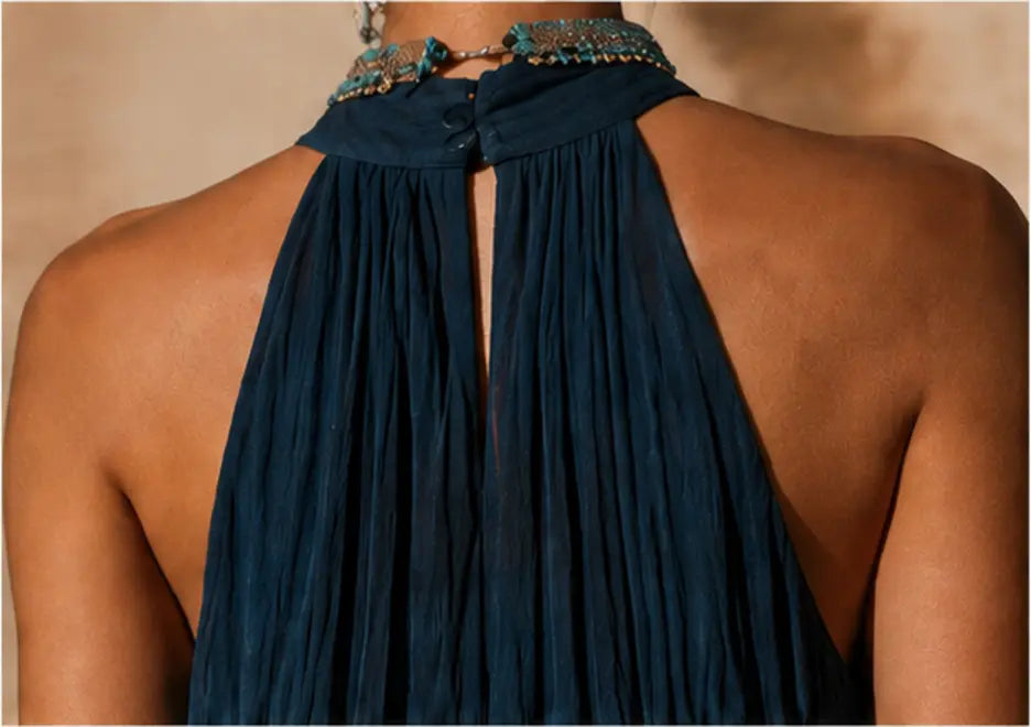 Lumielle™ | Ombre Halter/V-Neck Maxi Dress