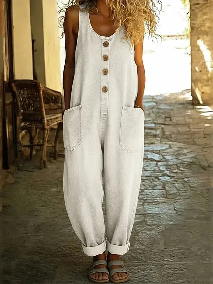 Lenna – Vintage Cotton Denim Jumpsuit