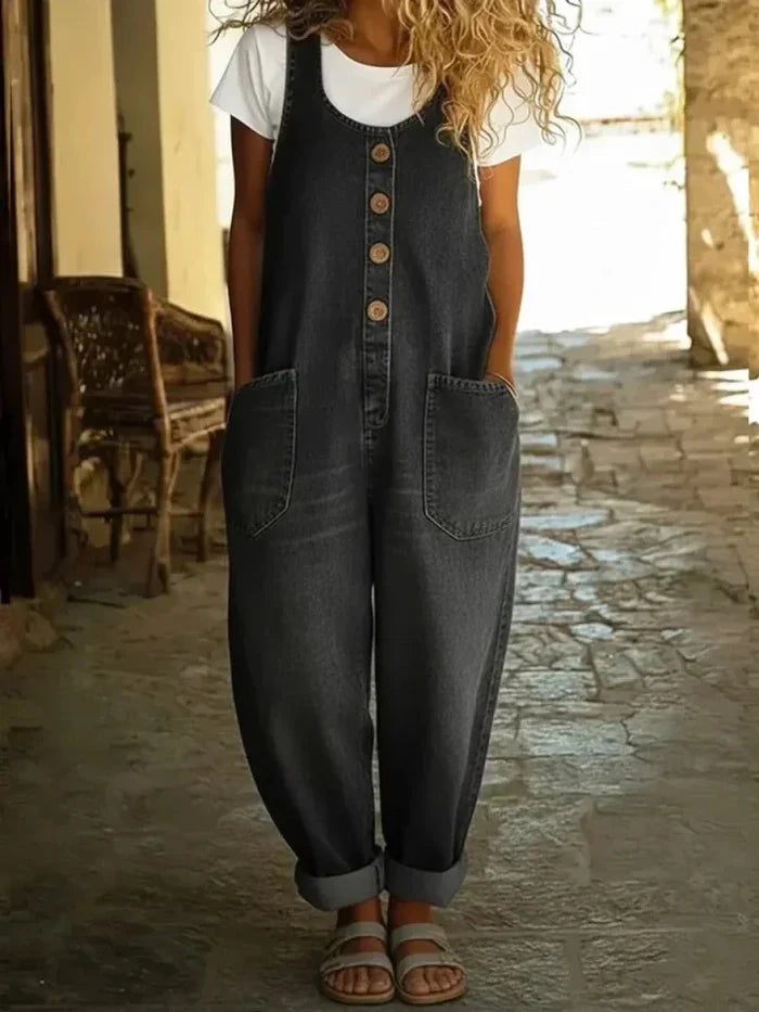 Lenna – Vintage Cotton Denim Jumpsuit
