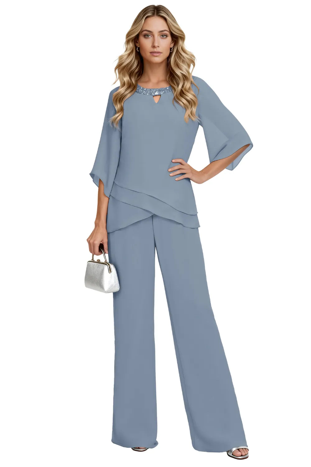 Maribel | Flowing Chiffon Formal Pant Set