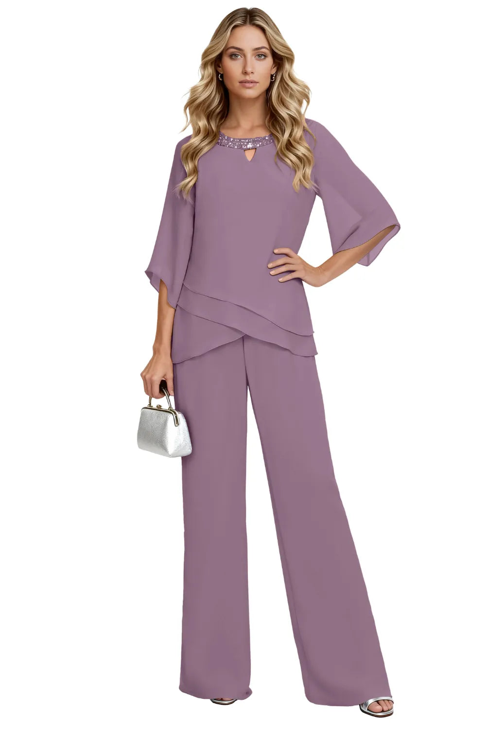 Maribel | Flowing Chiffon Formal Pant Set