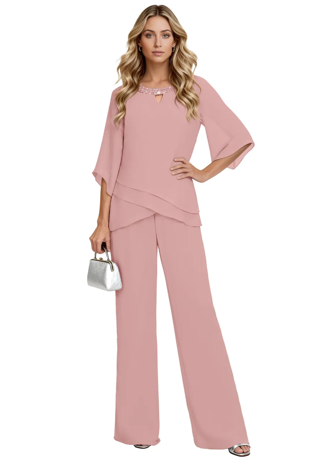Maribel | Flowing Chiffon Formal Pant Set