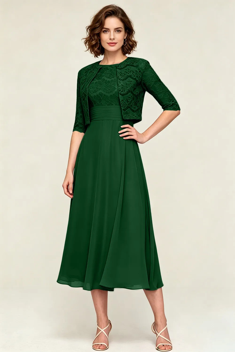 Marielle™ | Lace Jacket Midi Dress
