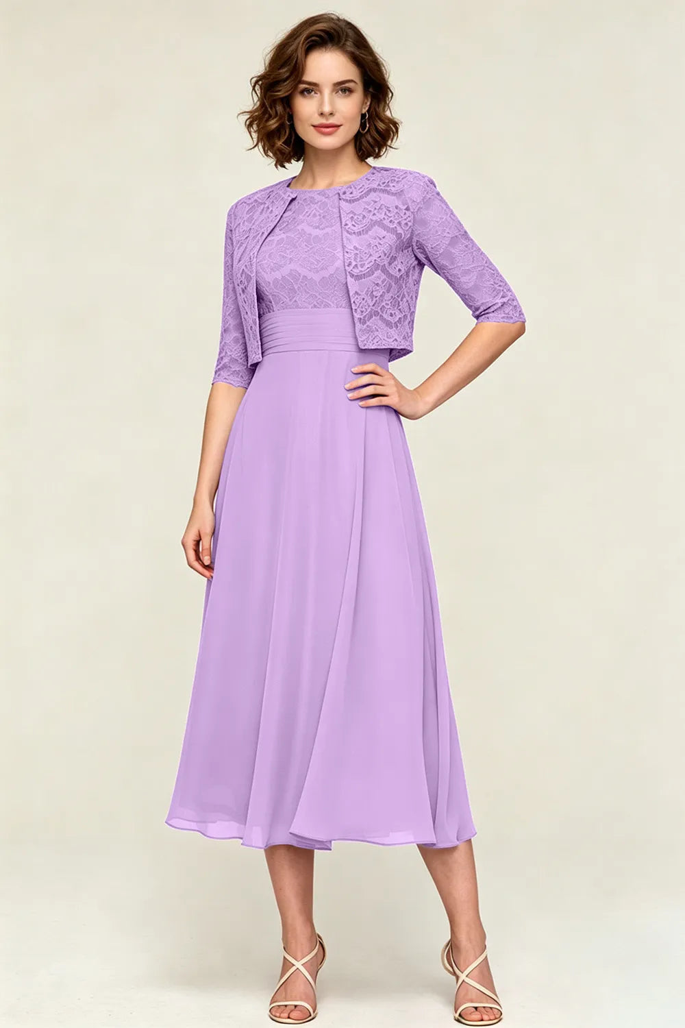 Marielle™ | Lace Jacket Midi Dress