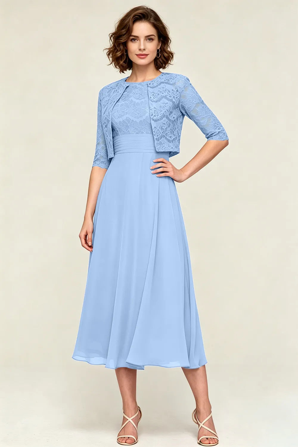 Marielle™ | Lace Jacket Midi Dress