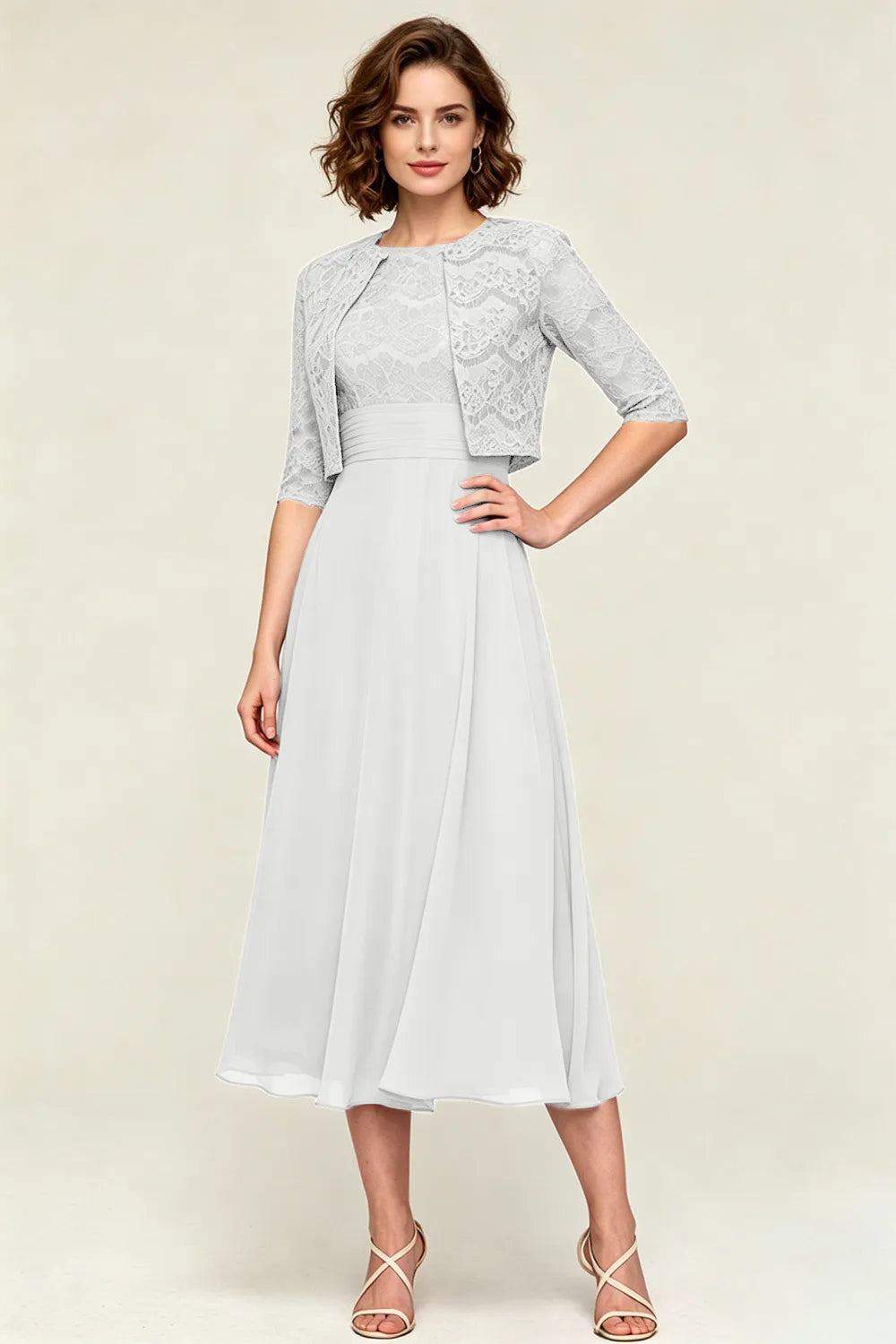 Marielle™ | Lace Jacket Midi Dress