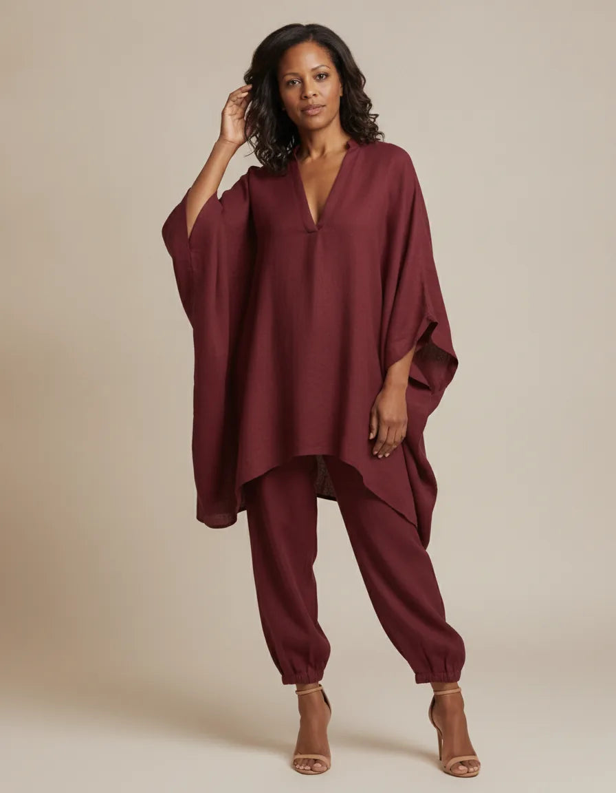 Gabrielle | V-Neck Batwing Two-Piece Set