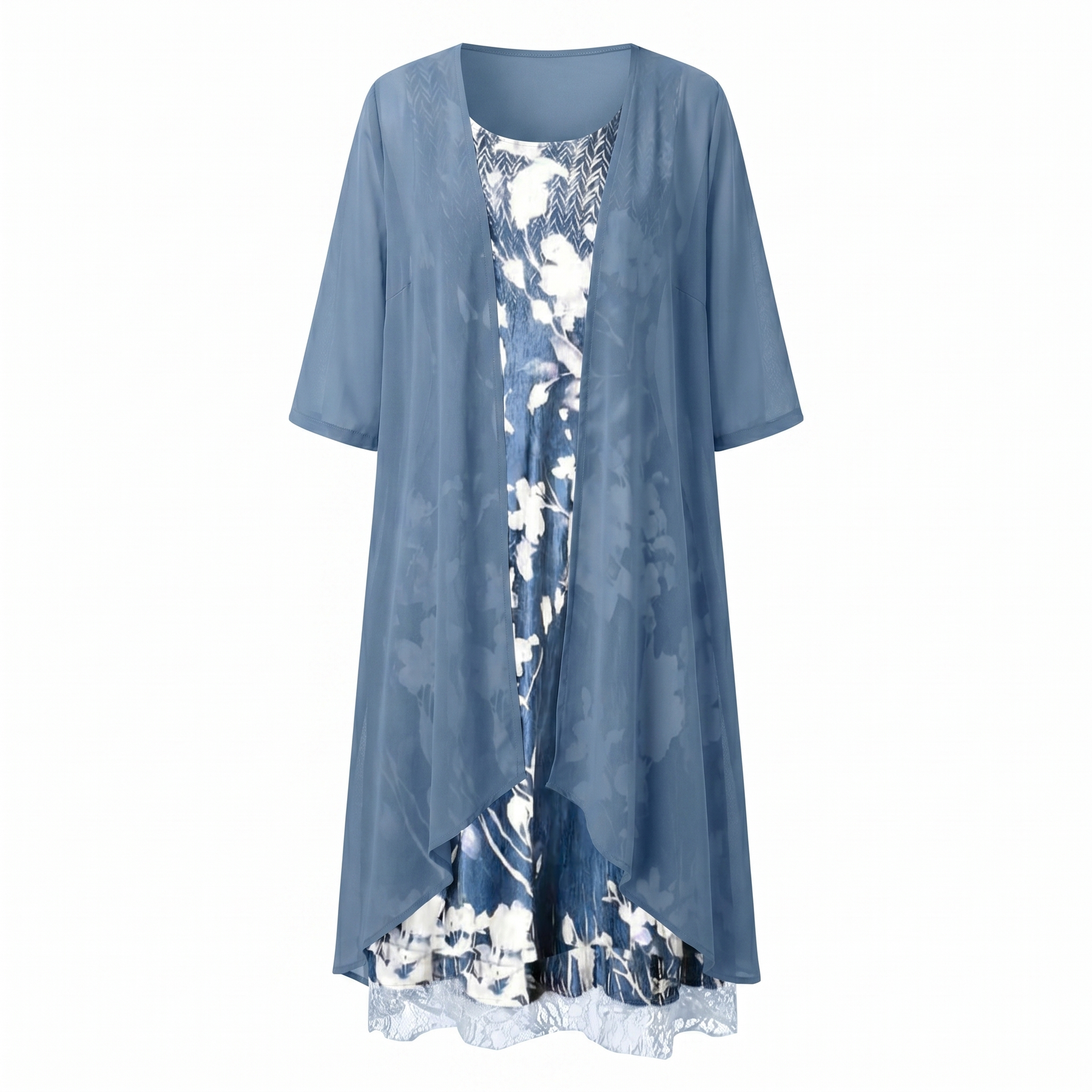 Women's Dress | Layered Open Front Midi