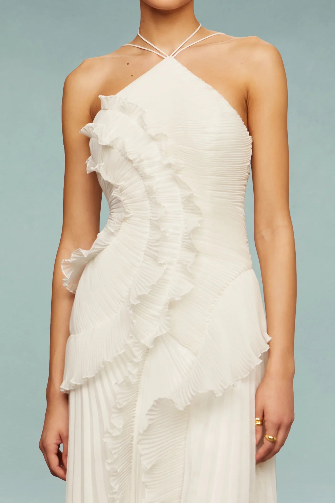 Women’s Ruffle Halter Maxi Wedding Guest Dress