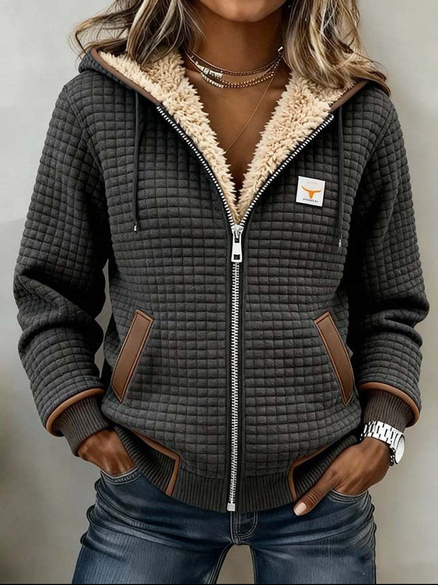 Gina | Women's Sherpa-Lined Quilted Jacket Full-Zip Hooded Fleece