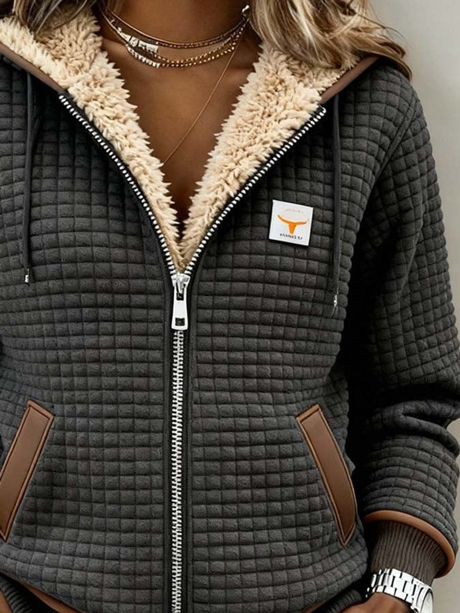 Gina | Women's Sherpa-Lined Quilted Jacket Full-Zip Hooded Fleece
